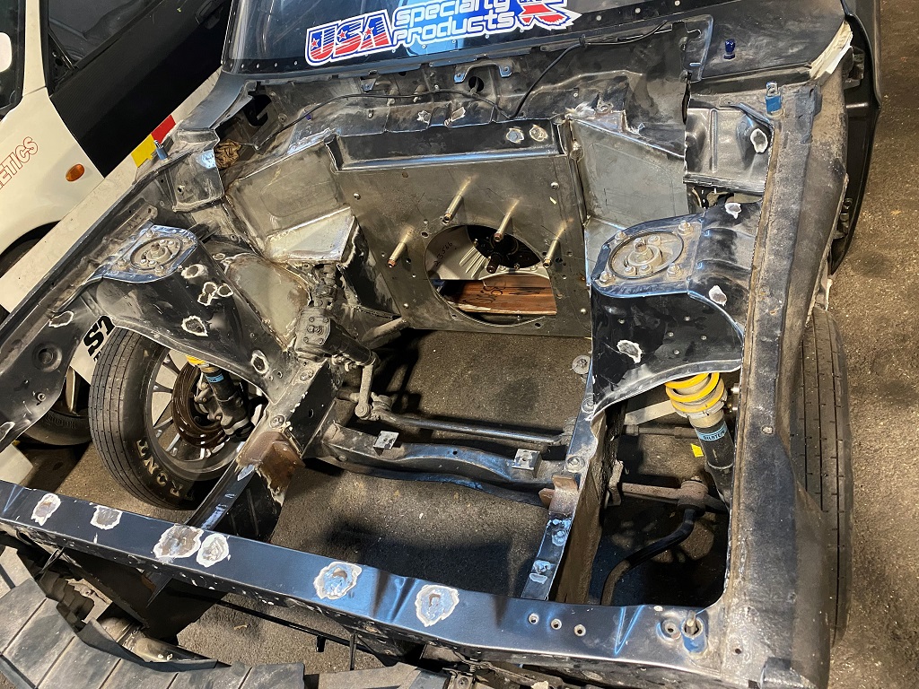 Mazda RX4 drag car engine bay tidy up.