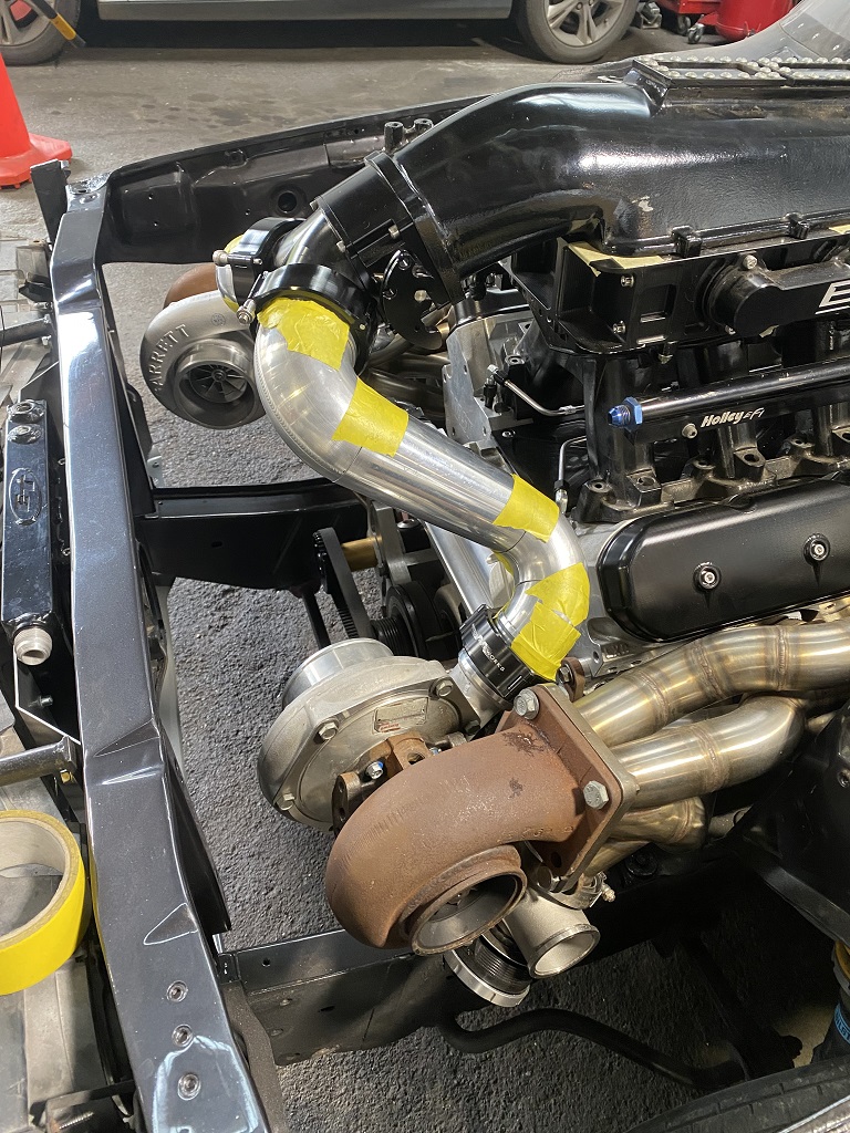 LS engine turbo intake aluminium piping.